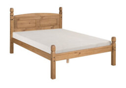 "Mercers Furniture Corona 4'0"" Small Double Low Foot End Bed Frame Solid Pine With Mexican Styling" - thumbnail 4