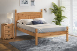"Mercers Furniture Corona 4'0"" Small Double Low Foot End Bed Frame Solid Pine With Mexican Styling" - thumbnail 3