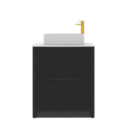 Royal Bathrooms Avenza 700mm Matt Obsidian Black Floor Standing Countertop Bathroom Vanity Unit 2 Drawer With Lyon Basin - thumbnail 6