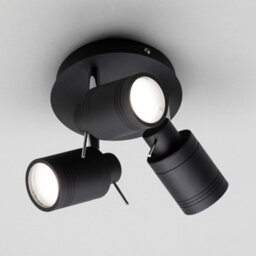 Litecraft Hugo Black 3 Light Bathroom Ceiling Spotlight Plate - thumbnail 3
