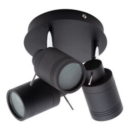 Litecraft Hugo Black 3 Light Bathroom Ceiling Spotlight Plate - thumbnail 2