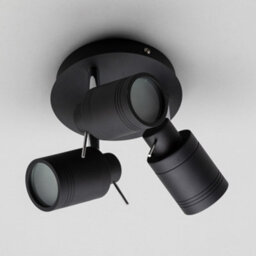 Litecraft Hugo Black 3 Light Bathroom Ceiling Spotlight Plate - thumbnail 4