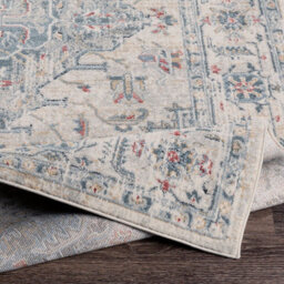 Livabliss Jolie-Vintage Blue Grey Ivory Burgundy Traditional Boho Living Dining Bedroom Rug 200 X 275 Cm Easy Care, Non Shedding - thumbnail 3