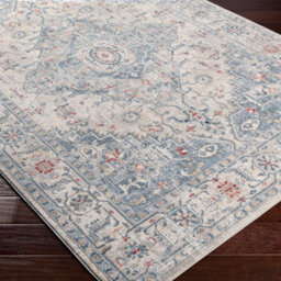 Livabliss Jolie-Vintage Blue Grey Ivory Burgundy Traditional Boho Living Dining Bedroom Rug 200 X 275 Cm Easy Care, Non Shedding - thumbnail 5