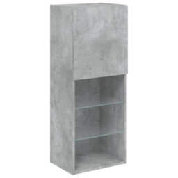Berkfield 5 Piece Tv Wall Units With Led Concrete Grey Engineered Wood - thumbnail 8