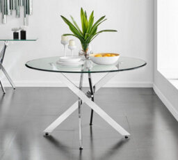 Furniturebox Uk Novara 120Cm Round Dining Table And 4 Black Velvet Milan Chairs - thumbnail 6