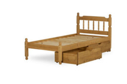 "Amani Colonial Spindle Pine Wooden Bed Frame  4' 6"" Double - Waxed" - thumbnail 3