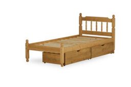 "Amani Colonial Spindle Pine Wooden Bed Frame  4' 6"" Double - Waxed" - thumbnail 4