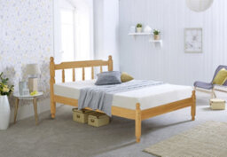 "Amani Colonial Spindle Pine Wooden Bed Frame  4' 6"" Double - Waxed" - thumbnail 1