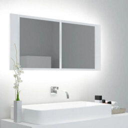 Walplus Led Bathroom Mirror Cabinet White 100X12X45 Cm Acrylic