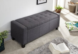 Gfw Verona Fabric Storage Ottoman Bench Charcoal - thumbnail 4