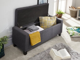 Gfw Verona Fabric Storage Ottoman Bench Charcoal - thumbnail 3