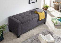 Gfw Verona Fabric Storage Ottoman Bench Charcoal - thumbnail 2