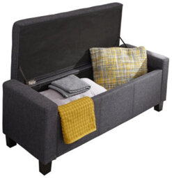 Gfw Verona Fabric Storage Ottoman Bench Charcoal - thumbnail 8
