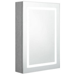 Berkfield Led Bathroom Mirror Cabinet Concrete Grey 50X13X70 Cm - thumbnail 2