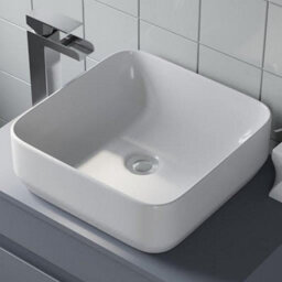 Affine Bathroom Cloakroom Vanity Unit Wall Mounted Countertop Basin Grey Gloss 500mm - thumbnail 6