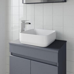 Affine Bathroom Cloakroom Vanity Unit Wall Mounted Countertop Basin Grey Gloss 500mm - thumbnail 5