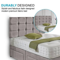 Dining Tables Rio Matching Headboard Divan Set, 2 Drawer On Same Side With Sprung 1500 Comfort Mattress - Double - thumbnail 3