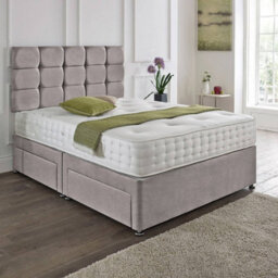Dining Tables Rio Matching Headboard Divan Set, 2 Drawer On Same Side With Sprung 1500 Comfort Mattress - Double - thumbnail 1