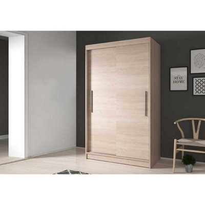Arte Modern Neomi 4 Oak Sonoma Sliding Door Wardrobe W1200mm H2000mm D610mm With Six Compartments - image 1