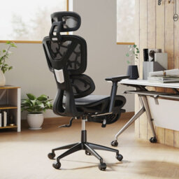 Gainoom Mesh Office Chair Black Adjustable Swivel Executive Computer Desk Chair - thumbnail 3