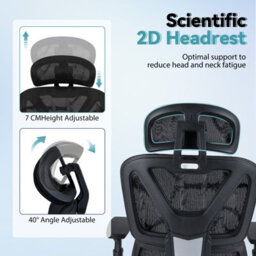 Gainoom Mesh Office Chair Black Adjustable Swivel Executive Computer Desk Chair - thumbnail 5