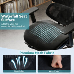 Gainoom Mesh Office Chair Black Adjustable Swivel Executive Computer Desk Chair - thumbnail 8