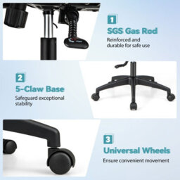 Gainoom Mesh Office Chair Black Adjustable Swivel Executive Computer Desk Chair - thumbnail 9