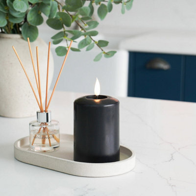 Festive Lights Ember™ Battery Signature Black Candle, 10Cm - image 1