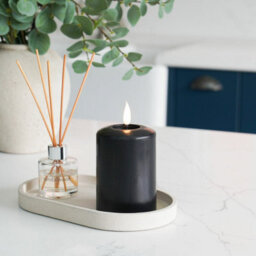 Festive Lights Ember™ Battery Signature Black Candle, 10Cm - thumbnail 1