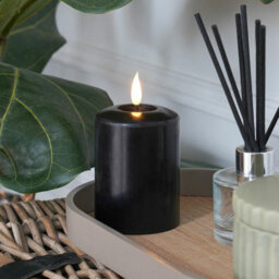 Festive Lights Ember™ Battery Signature Black Candle, 10Cm - thumbnail 3