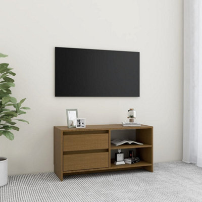 Berkfield Tv Cabinet Honey Brown 80X31X39 Cm Solid Pinewood - image 1