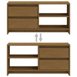 Berkfield Tv Cabinet Honey Brown 80X31X39 Cm Solid Pinewood - thumbnail 9