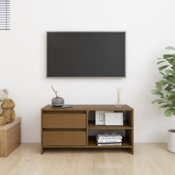 Berkfield Tv Cabinet Honey Brown 80X31X39 Cm Solid Pinewood - thumbnail 3