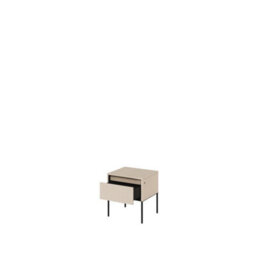 Arte Modern Andmultifunctional  Bedside Cabinet Side Table (H)500mm (W)460mm (D)400mm - Sand Beige With Black Legs - thumbnail 3