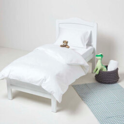 Homescapes White Organic Cotton Cot Bed Fitted Sheets 400 Thread Count, 2 Pack - thumbnail 2