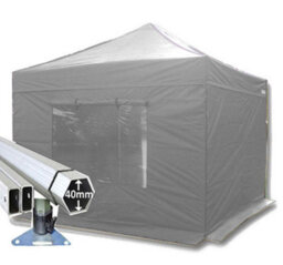Crocodile Trading 3M X 3M Extreme 40 Commercial Instant Shelter Pop Up Gazebos Frame, Canopy & Sides - Silver
