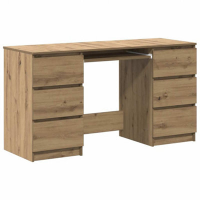 Berkfield Minimalist Writing Desk Artisan Oak 140X50X77 Cm Engineered Wood - image 1