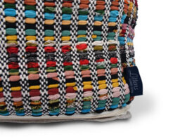 Littens Colour Stripes Handwoven Chunky Cotton Square Pouffe Seat Bean Bag Footstool 50Cm X 50Cm X 35Cm - thumbnail 3