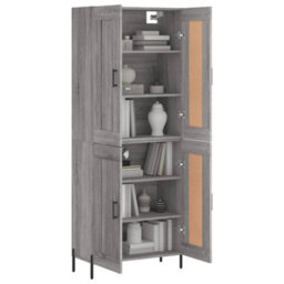 Berkfield Highboard Grey Sonoma 69.5X34X180 Cm Engineered Wood - thumbnail 3