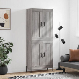 Berkfield Highboard Grey Sonoma 69.5X34X180 Cm Engineered Wood - thumbnail 1