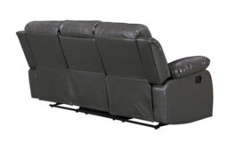 Grey Faux Leather  3 + 2 + 1 Seater Manual Recliner Sofa And Armchair Set For Living Room Valencia - thumbnail 4