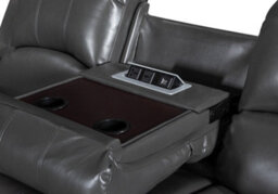 Grey Faux Leather  3 + 2 + 1 Seater Manual Recliner Sofa And Armchair Set For Living Room Valencia - thumbnail 5