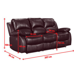 Grey Faux Leather  3 + 2 + 1 Seater Manual Recliner Sofa And Armchair Set For Living Room Valencia - thumbnail 9