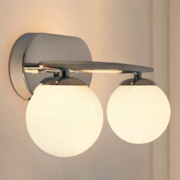 Long Life Lamps Company Modern Indoor Double Frosted Glass Globe Scone Chrome Wall Light H3079 With Led G9 Warm White - thumbnail 6