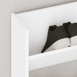 Berkfield Modern Wall Shoe Cabinet White 80X18X60 Cm Engineered Wood - thumbnail 3