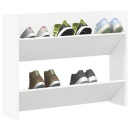 Berkfield Modern Wall Shoe Cabinet White 80X18X60 Cm Engineered Wood - thumbnail 4