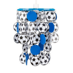 Valuelights Children's Blue And White Football Bedroom/nursery Ceiling Light Shade (D)23Cm