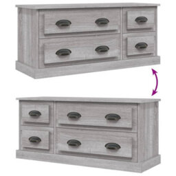 Berkfield Tv Cabinet Grey Sonoma 100X35.5X45 Cm Engineered Wood - thumbnail 8