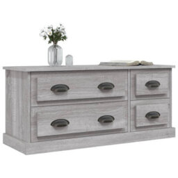 Berkfield Tv Cabinet Grey Sonoma 100X35.5X45 Cm Engineered Wood - thumbnail 4